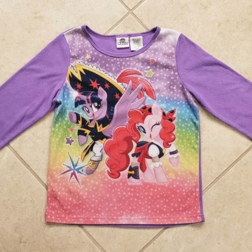 Girl's My Little Pony The Movie Pajamas Long Sleeve Shirt Size 10/12 Purple